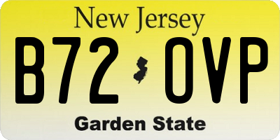 NJ license plate B72OVP