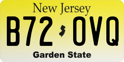 NJ license plate B72OVQ