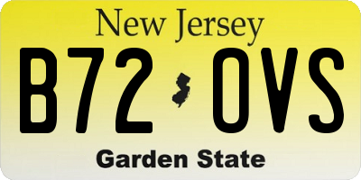 NJ license plate B72OVS