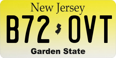 NJ license plate B72OVT