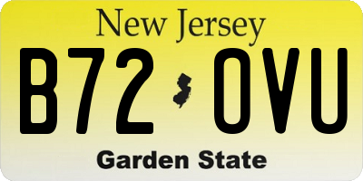 NJ license plate B72OVU