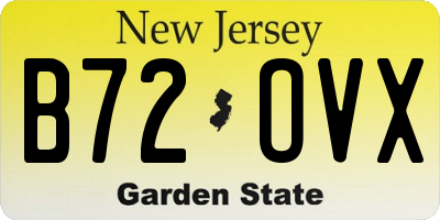 NJ license plate B72OVX