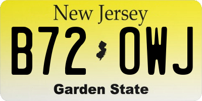 NJ license plate B72OWJ