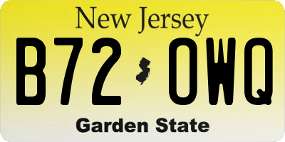 NJ license plate B72OWQ