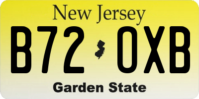 NJ license plate B72OXB