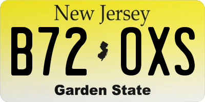 NJ license plate B72OXS