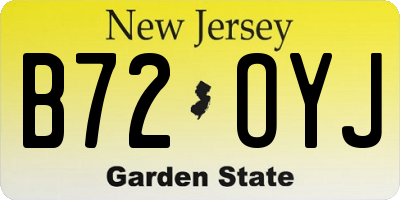 NJ license plate B72OYJ