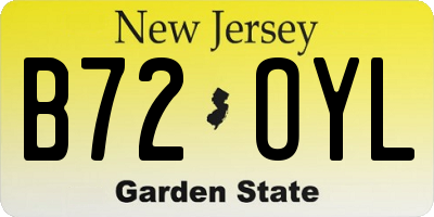 NJ license plate B72OYL