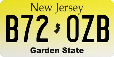 NJ license plate B72OZB