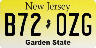 NJ license plate B72OZG