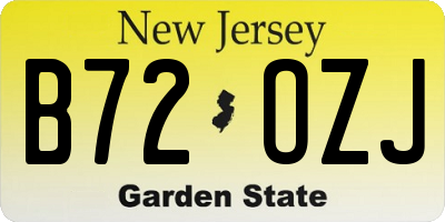 NJ license plate B72OZJ