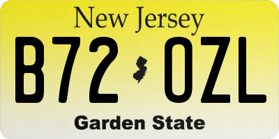 NJ license plate B72OZL
