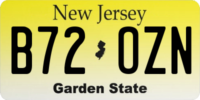 NJ license plate B72OZN
