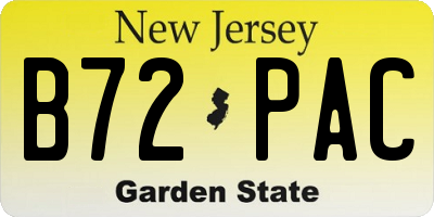 NJ license plate B72PAC