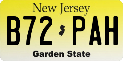 NJ license plate B72PAH