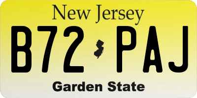 NJ license plate B72PAJ