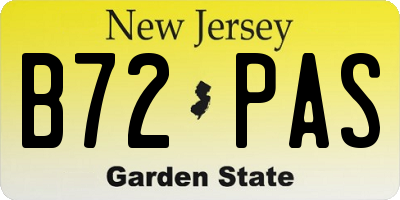 NJ license plate B72PAS
