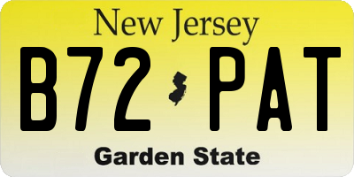 NJ license plate B72PAT