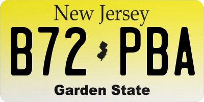 NJ license plate B72PBA