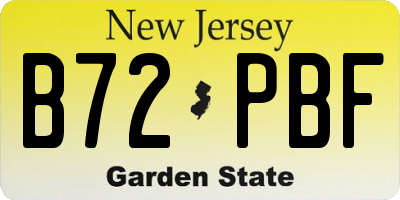 NJ license plate B72PBF