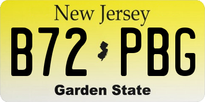 NJ license plate B72PBG