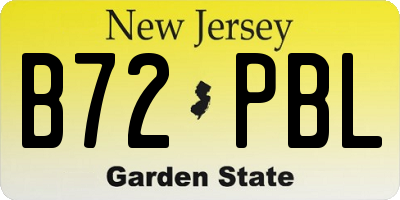 NJ license plate B72PBL