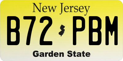 NJ license plate B72PBM