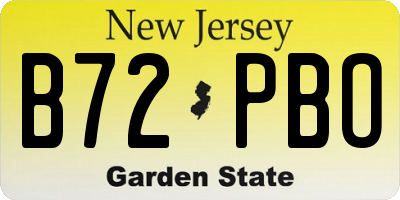 NJ license plate B72PBO
