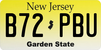 NJ license plate B72PBU