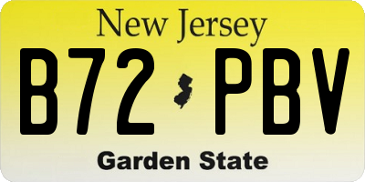 NJ license plate B72PBV