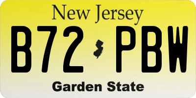 NJ license plate B72PBW