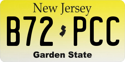 NJ license plate B72PCC