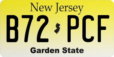 NJ license plate B72PCF