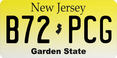 NJ license plate B72PCG