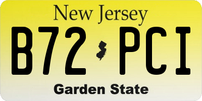 NJ license plate B72PCI