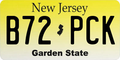 NJ license plate B72PCK