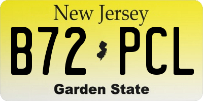 NJ license plate B72PCL