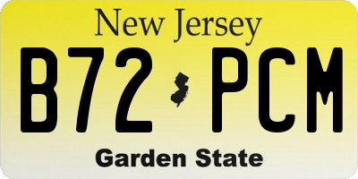 NJ license plate B72PCM
