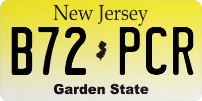 NJ license plate B72PCR