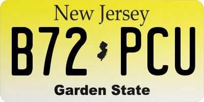NJ license plate B72PCU