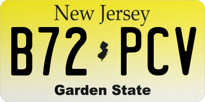 NJ license plate B72PCV