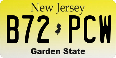 NJ license plate B72PCW