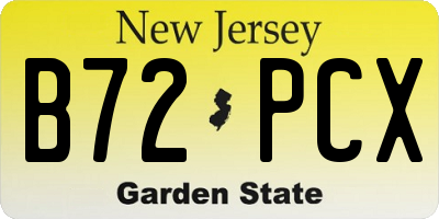 NJ license plate B72PCX