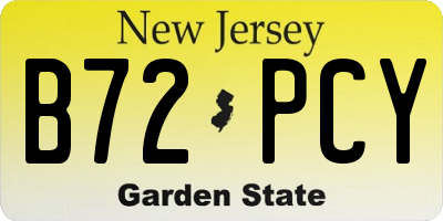 NJ license plate B72PCY