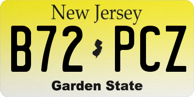 NJ license plate B72PCZ