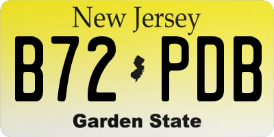 NJ license plate B72PDB