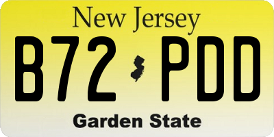 NJ license plate B72PDD