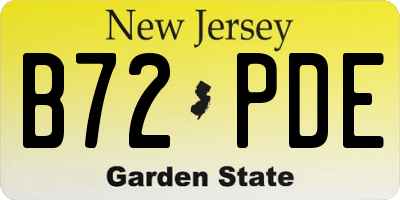 NJ license plate B72PDE