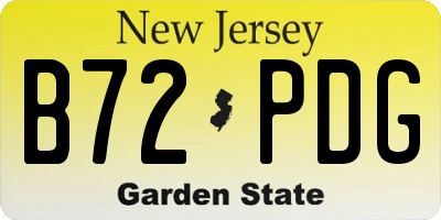 NJ license plate B72PDG