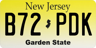 NJ license plate B72PDK